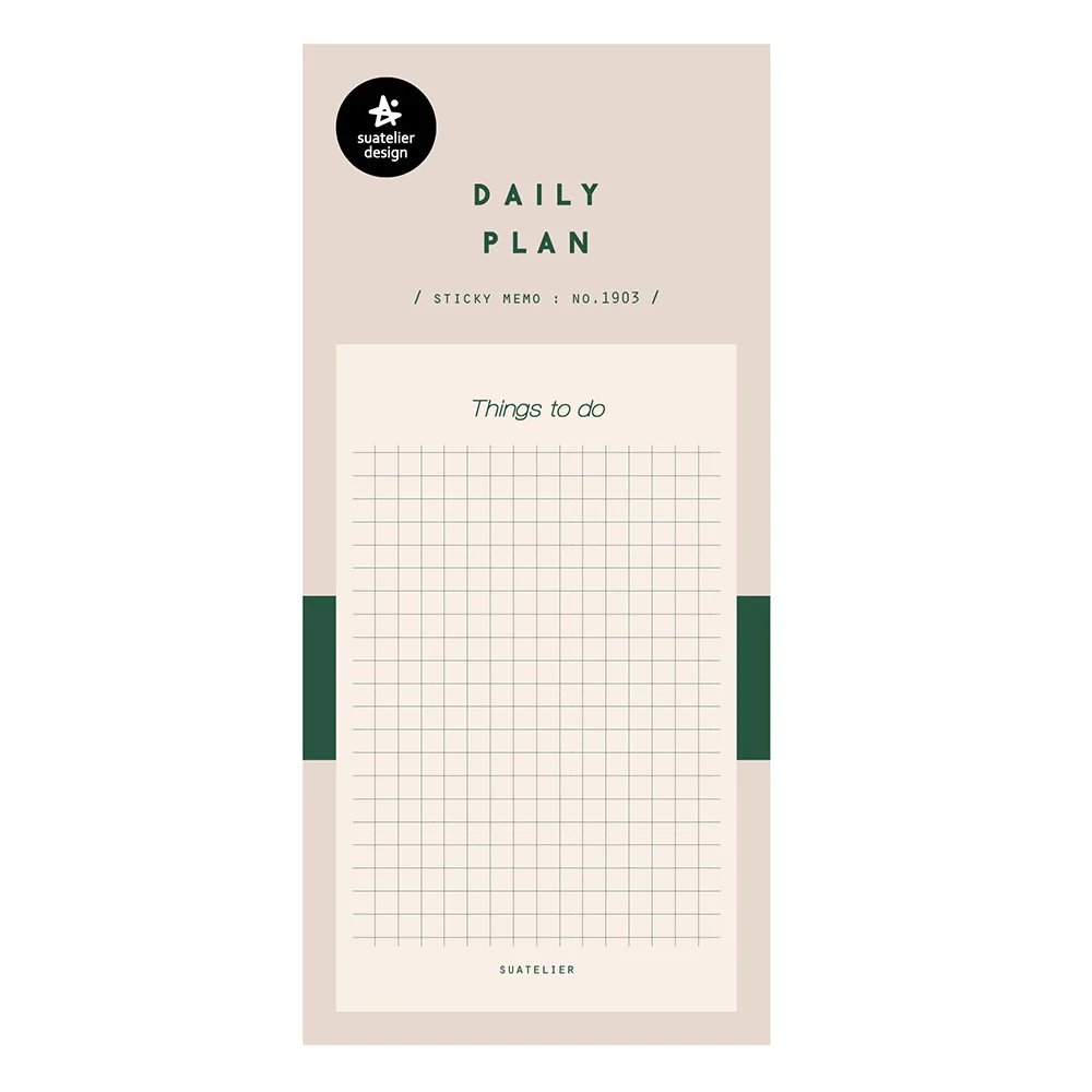 Daily Plan Sticky Memo Brown