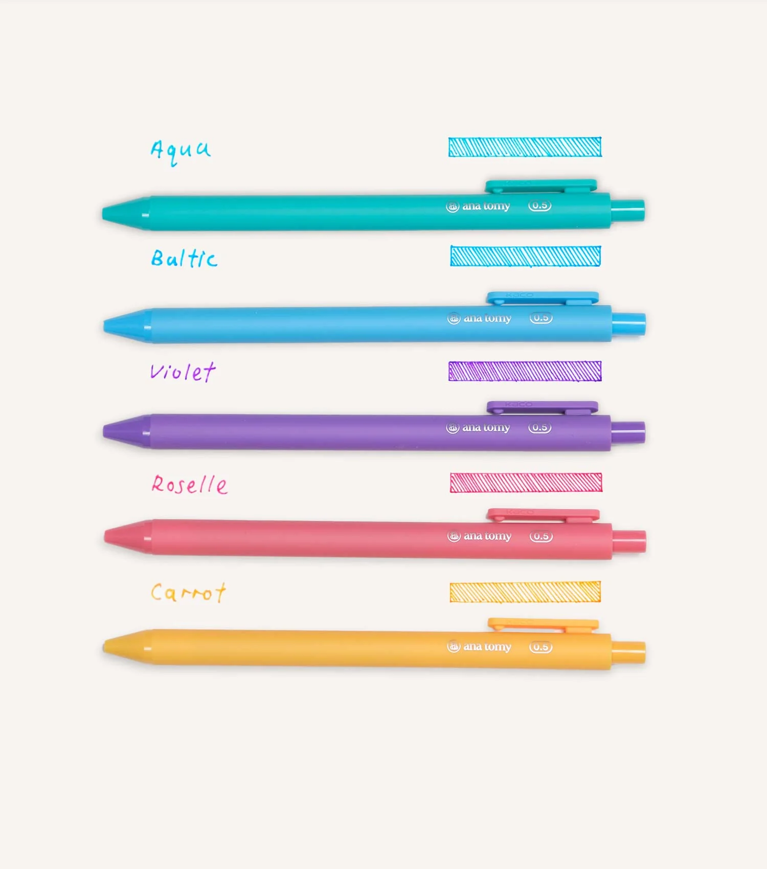 Gel Ink Pen—0.5mm Majestic Set (Pack of 5) - Image 2
