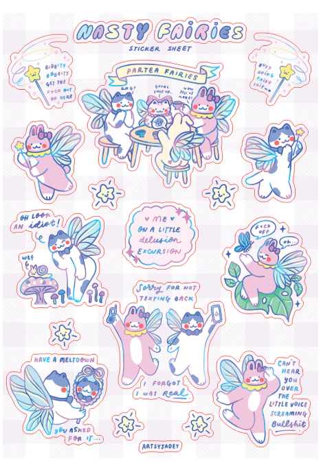 Nasty Fairies Sticker Sheet