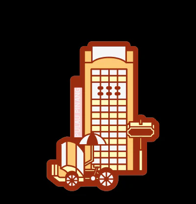 Penang Komtar Iron-on Patches