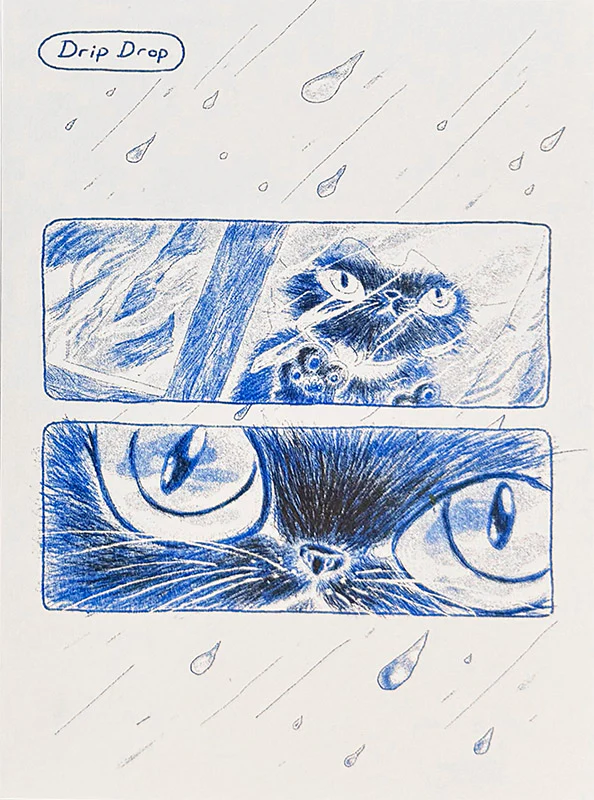Risograph Postcard - Drip Drop