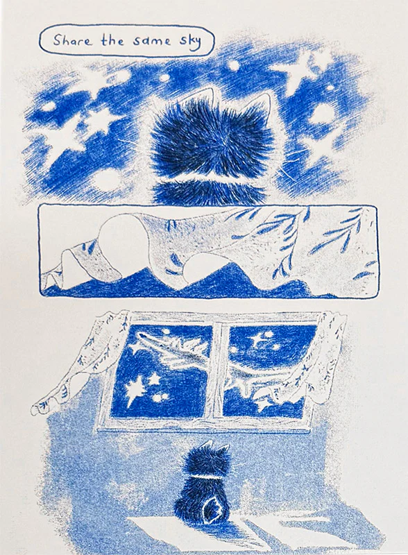 Risograph Postcard - Share The Same Sky