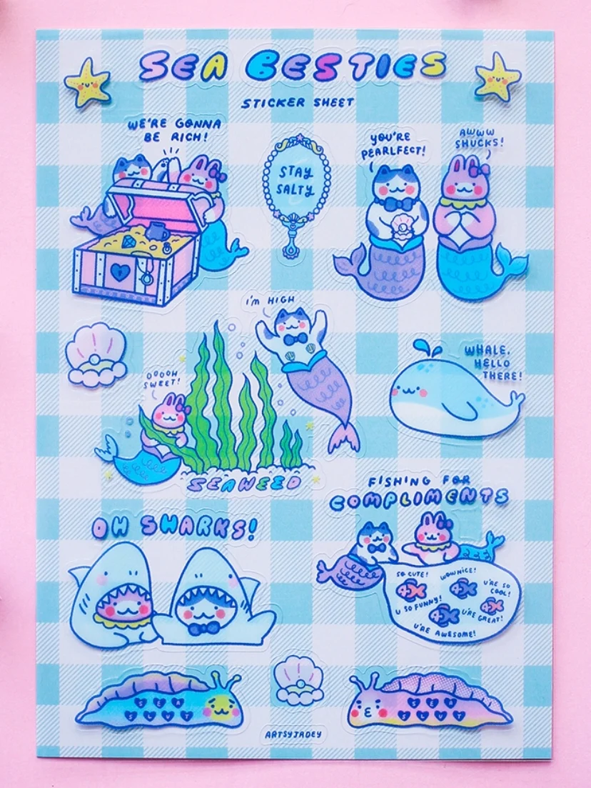 Sea Besties Clear Sticker